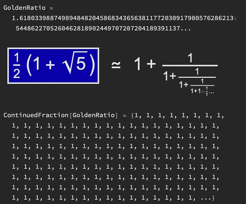 Continued fraction of the golden ratio